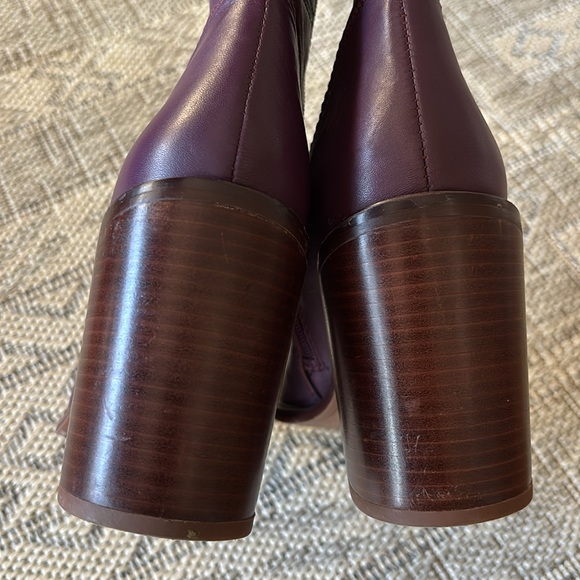 Franco Sarto Women's Stevie Mid Shaft Leather Boots in Purple - Picture 9 of 11